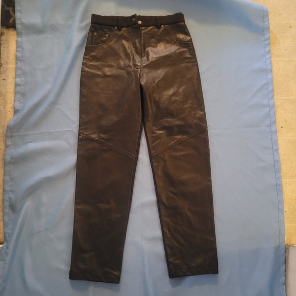 Vintage y2k brown leather pants by mitchies matchings - Picture 3 of 8